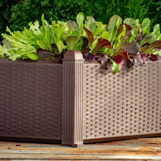 Wicker-Look Raised Garden Bed Set